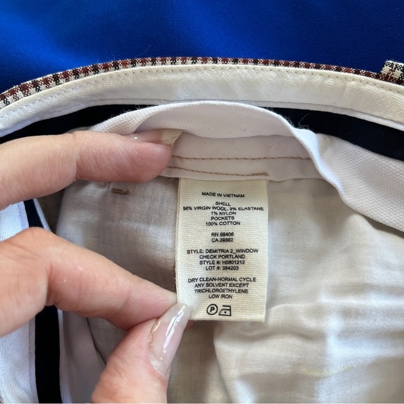 Theory Demitria Virgin Wool Blend Multicolor Checked Plaid Pants Size 4 - Picture 9 of 10